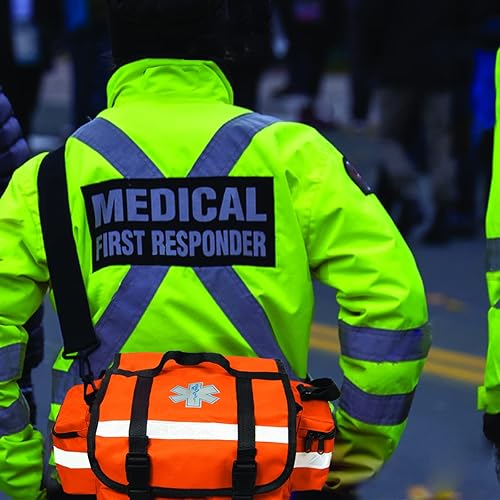 Miniatura 6 de NOVAMEDIC Bolsa de primera respuesta naranja vacía profesional, 17 x 9 x 7 pulgadas, portador de primeros auxilios para traumatismos EMT para