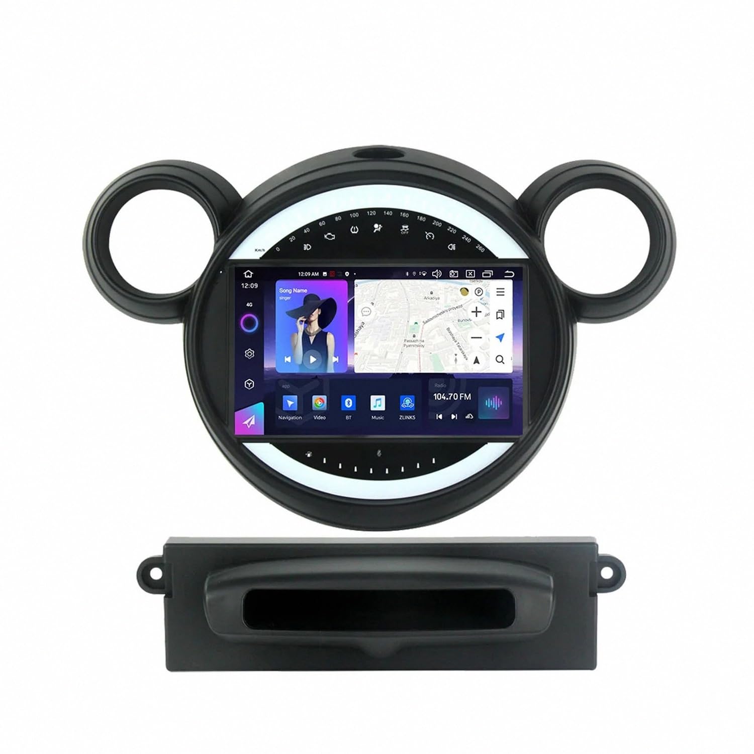 Bezprzewodowy System Audio Dla Apple Carplay dla BMW Mini R60 R61 2010-2016 Odtwarzacz Wideo Car Play Mirror Link, Siri/Airplay/Aux/Radio, Odtwarzacz, 4 Rdzeń 1G+32G