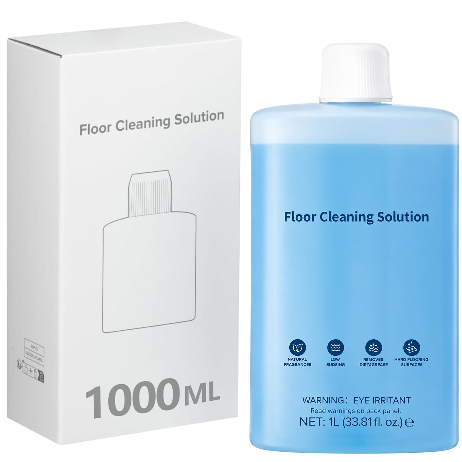 Geoviizon 1:200 Cleaning Solution for Robot Vacuum Cleaner & Mop Robot for Roborock Qrevo/QV 35A/QV 35S/Saros 10/Saros 10R/Saros Z70/S8/S7/Q10/Q8/Q7/Q5 Pro/F25 Series, Low Foaming, Streak-Free (1 L)