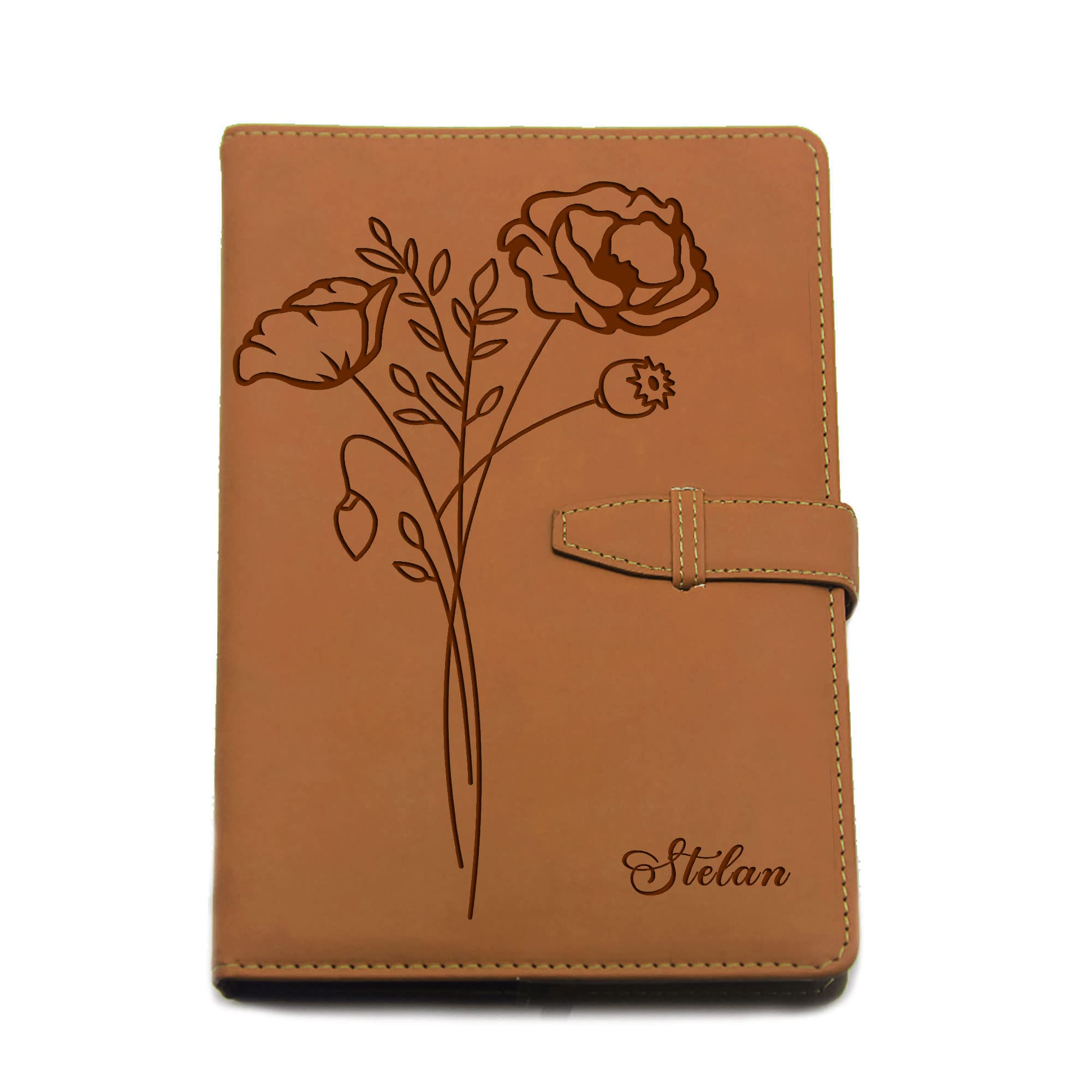 Personalised Journal Notebook Gifts for Women Men Diary Notebook Diary Business Diary Note Book Custom Gift for Him Her A5 PU Leather Notebook Stationary Gifts for Birthday Christmas(Brown Design 3)
