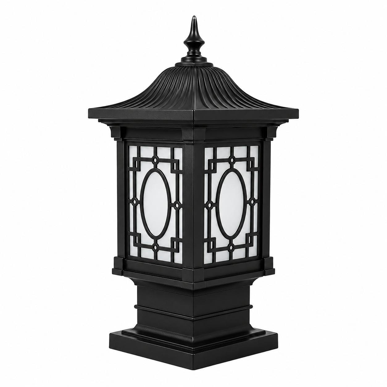 Outdoor Gate Light for Home Entrance | Waterproof Decorative Pillar Lamp | Modern Outdoor Garden Gate Lamp | Premium Metal Body with Frosted Glass | Weather Resistant Outdoor| (Black)-image-37