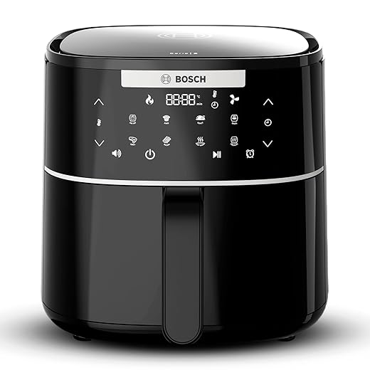 Bosch Cripsmaxx Air Fryer 4L, With Touch Panel, Smart Integrated System, With Adjustable Grid With 6 Preset+ Preheat And Keep Warm Function, MAF240B0IN, Black, 1350 Watts
