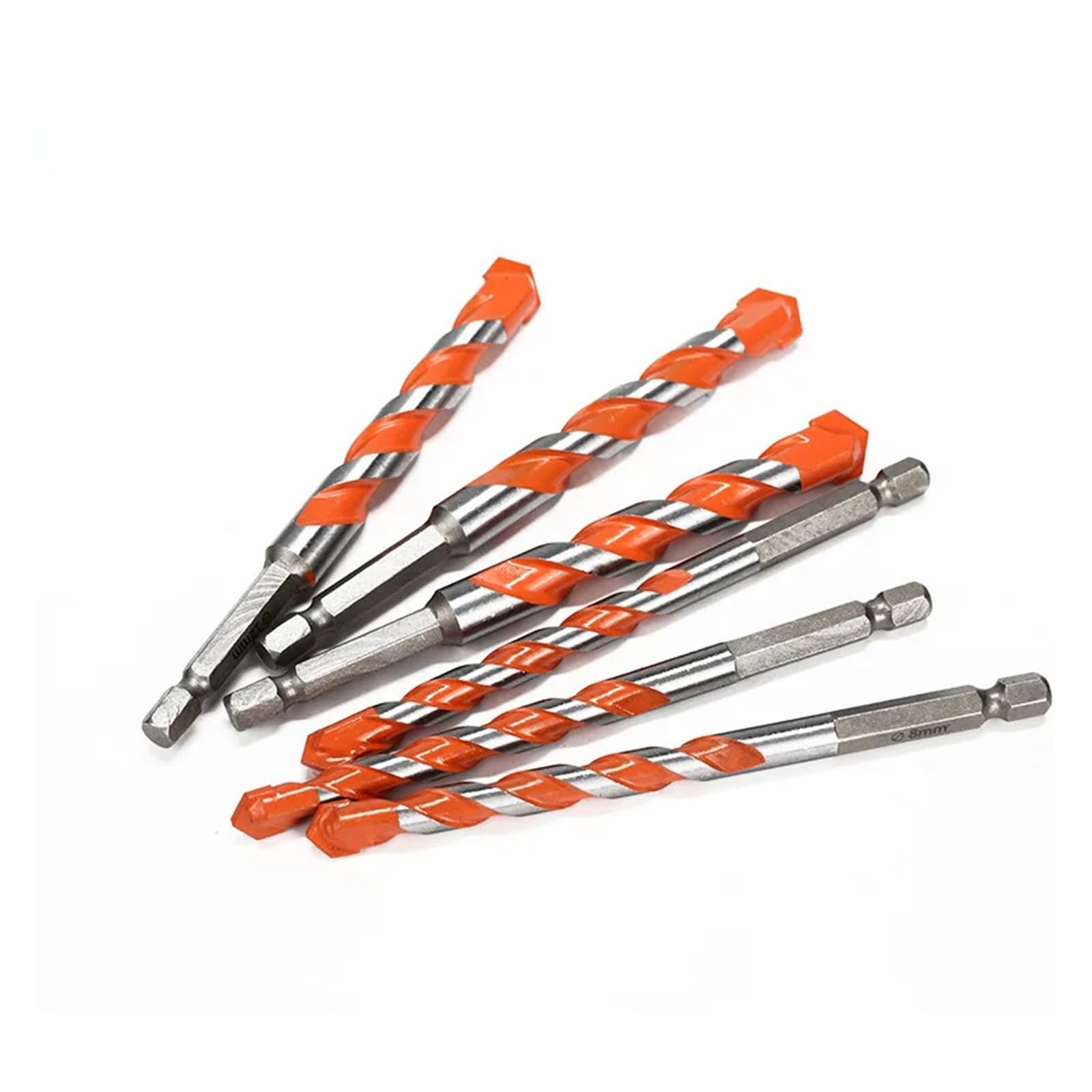 Broca de alta dureza, brocas perforación vástago plano doble filo, giro cerámica completo for agujeros, paredes ladrillo, 1 Uds Apto para madera y metal(6mm)
