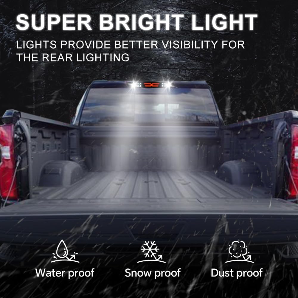 PIT66 LED 3rd Brake Light Compatible with Chevy Colorado 2004-2012/Compatible with GMC Canyon 2004-2012 High Mount Stop Light Rear Tail Cargo Lamps Smoked Lens Black Housing