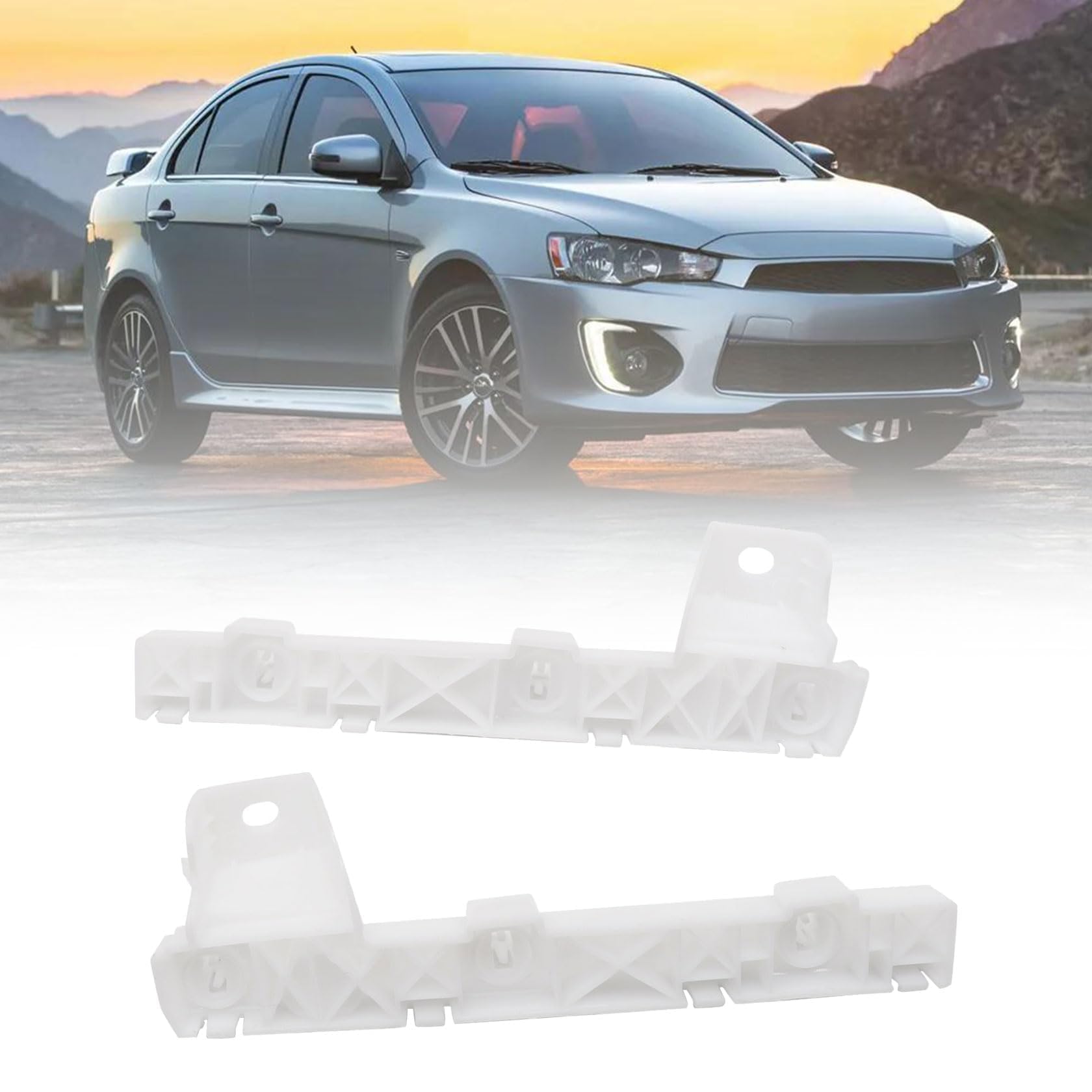 FZJDSD Front Bumper Grille Bracket Right & Left 6400F549 6400F550 Compatible with Mitsubishi Lancer Except EVO 2008-2017 Front Bumper Bracket Cover Support Mount