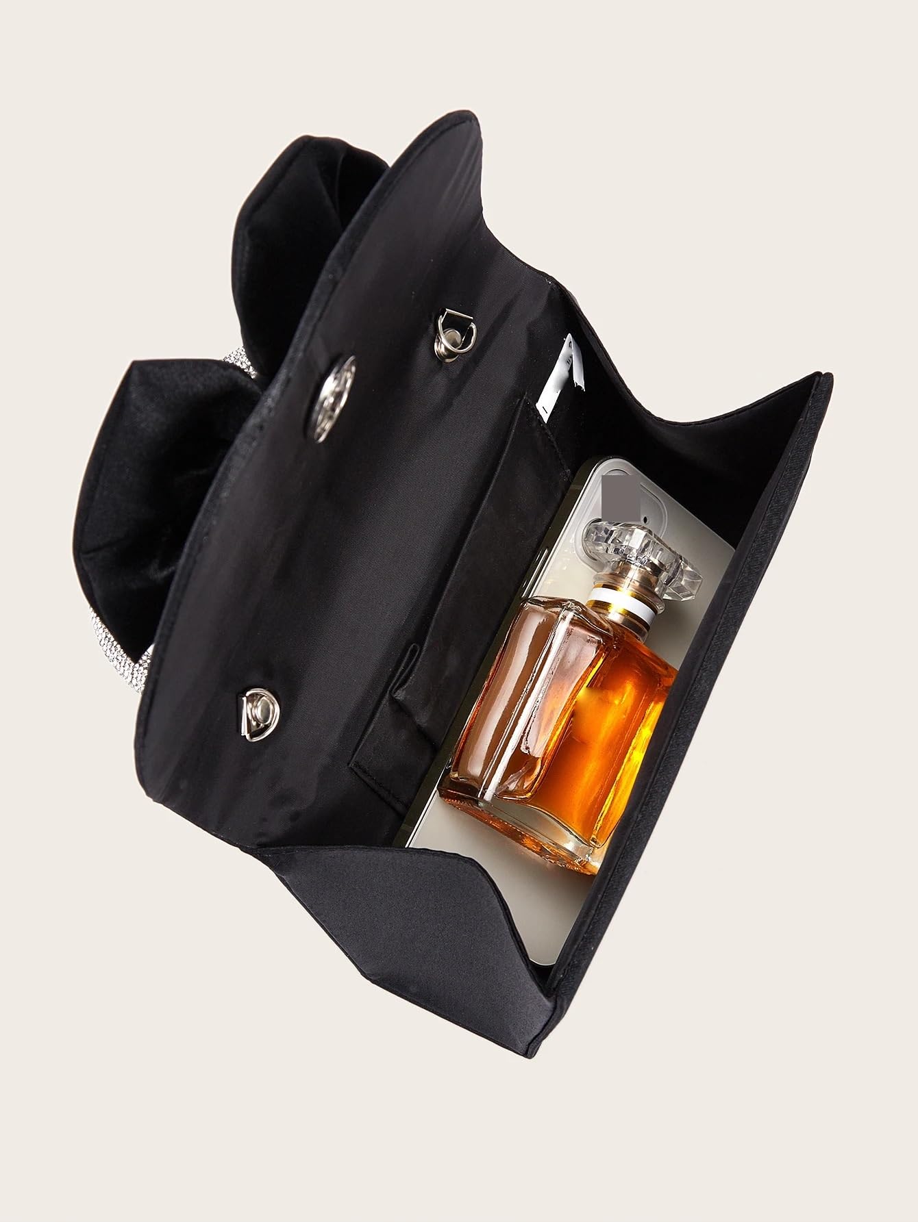 Bolso de mano de noche for mujer, bolso de mano con lazo de seda, bolso de mano con decoración, bolso de hombro cruzado, bolso de mano con asa y diamantes de imitación brillantes, bolso de mano for fi