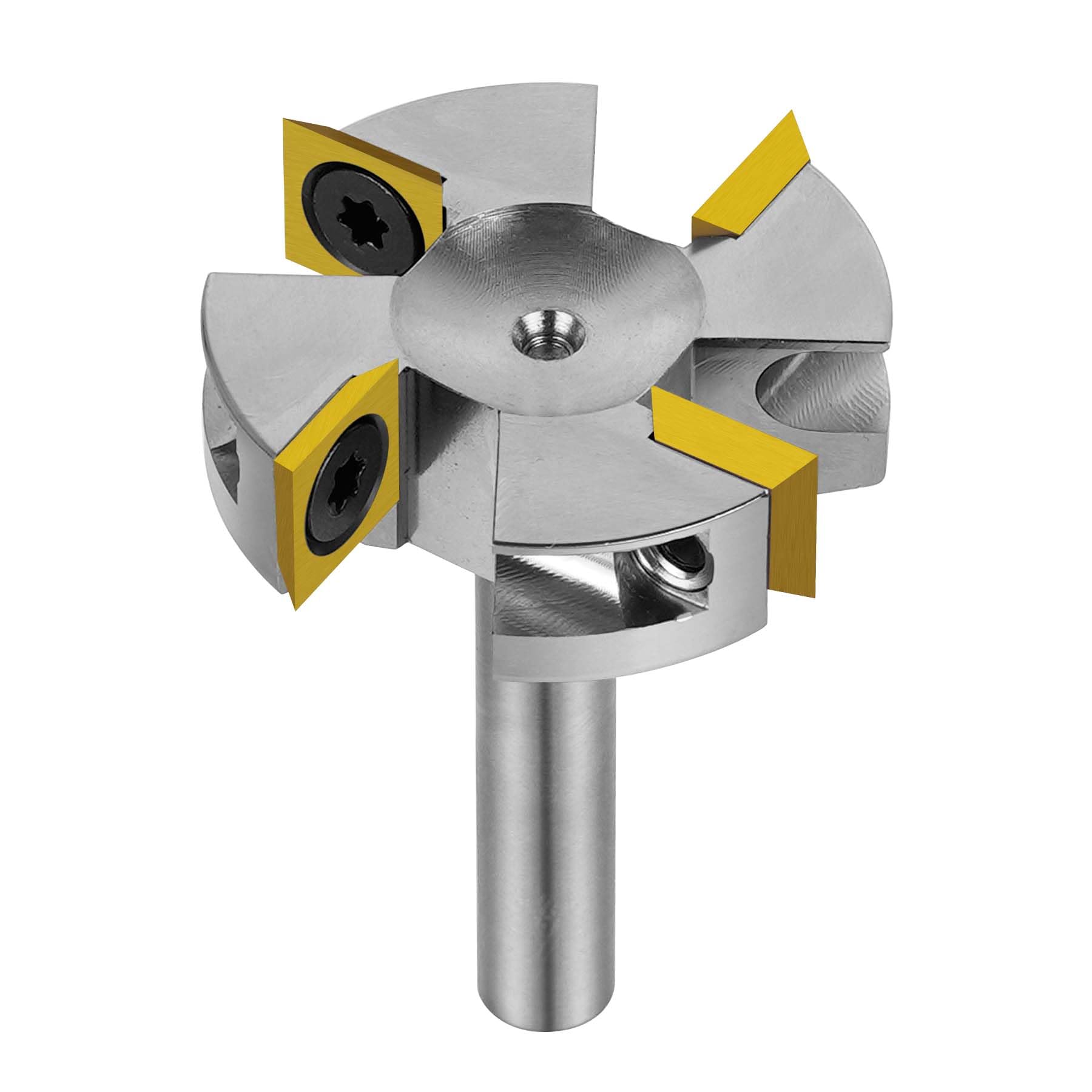 SpeTool Niklowany frez czołowy 8 mm, trzonek 40 mm, frez czołowy do frezarki górnowrzecionowej, płyty dwustronne, 4 flety, frez czołowy CNC do drewna z powłoką ATS