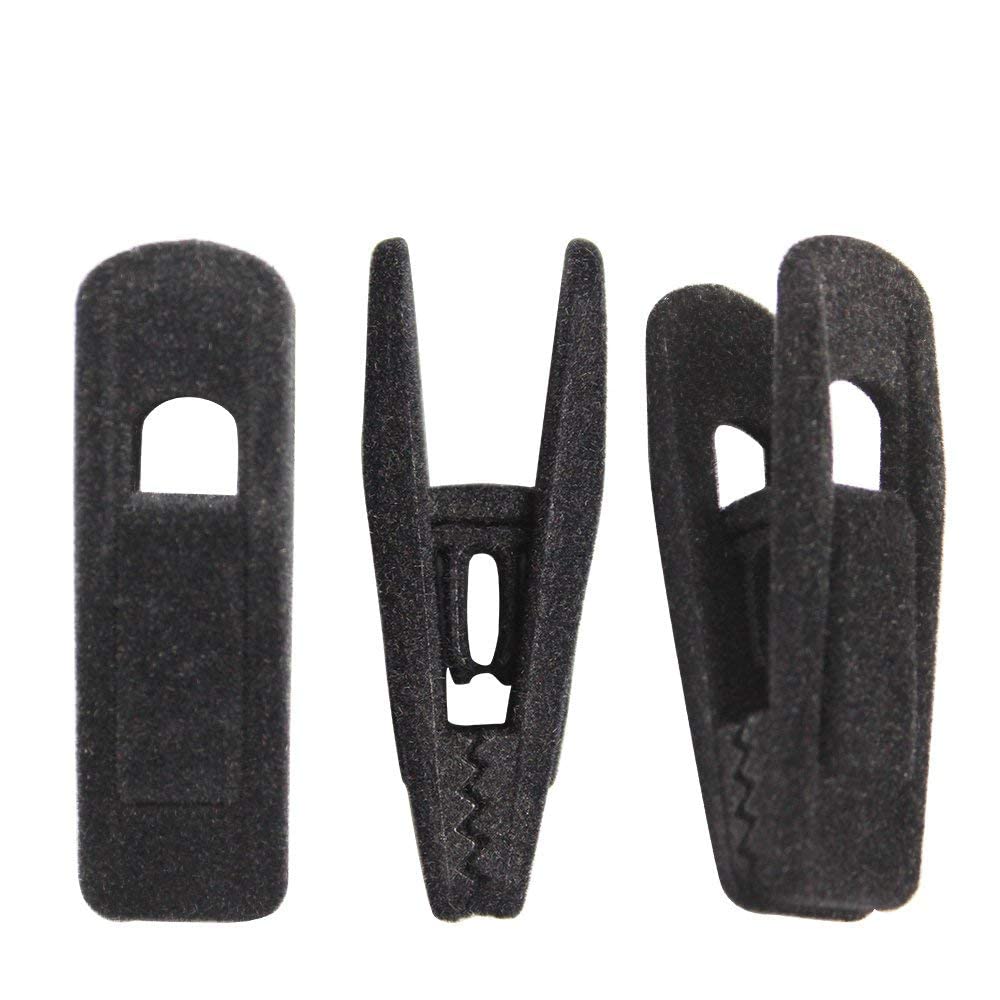Negro Pinza de Perchas,24 Piezas Perchas de Terciopelo Clips Negro Pantalones Perchas Pinzas Fuerte Finger Flocked Clips para Colgar Pantalones Faldas Prendas