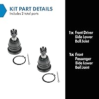 Vista 435 de TRQ, junta de rótula inferior delantera para el lado del conductor y del acompañante