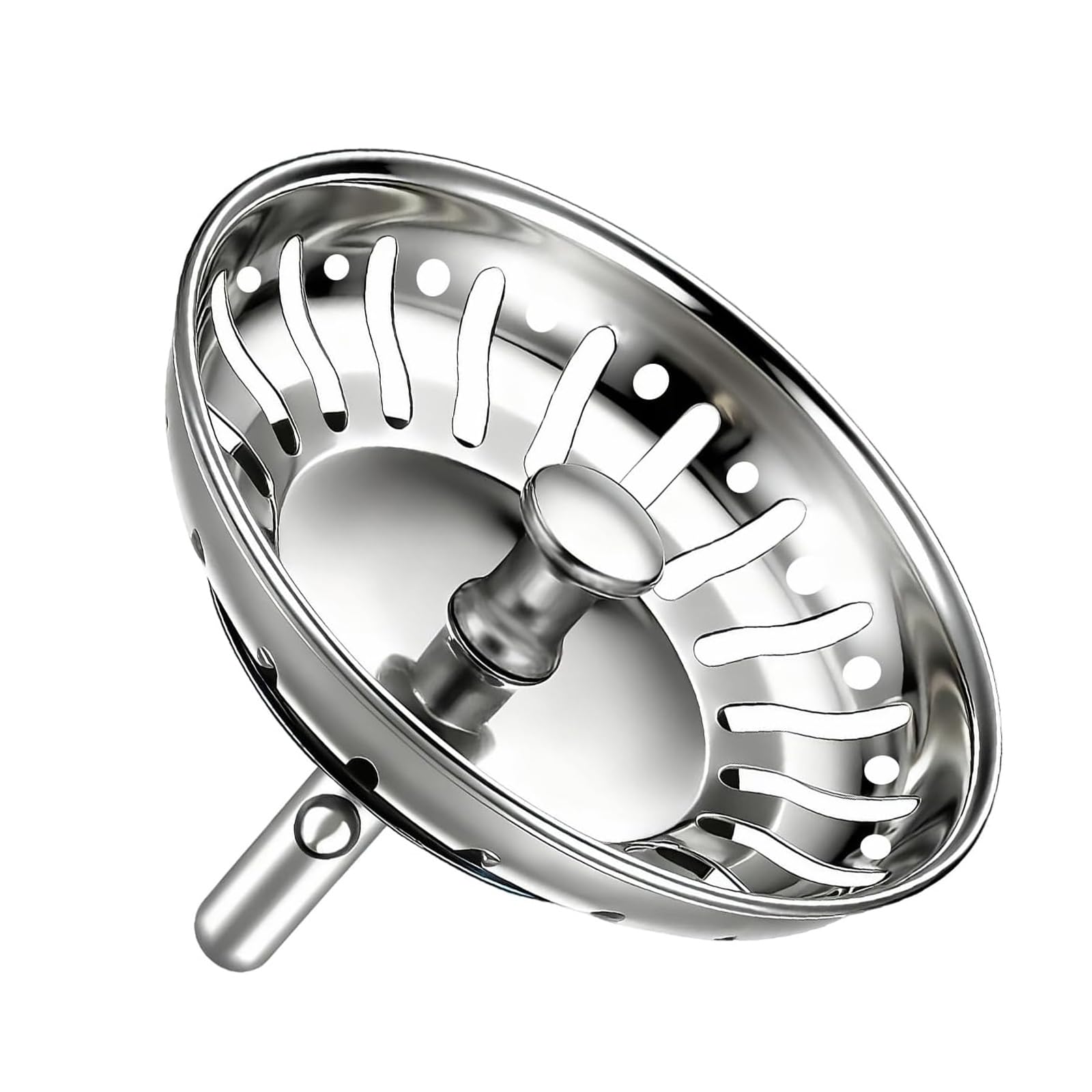84mm Sink Plug Strainer for Kitchen with Leakproof Rubber Seal | Universal UK Stainless Steel Replacement Basket Filter for Food Waste & Hair Catcher
