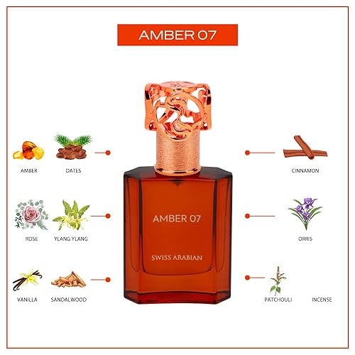 Miniatura 4 de Swiss Arabian Amber 07  Productos de lujo de Dubai  Fragancia personal EDP de larga duración y adictiva  Aroma seductor  1.7 onzas
