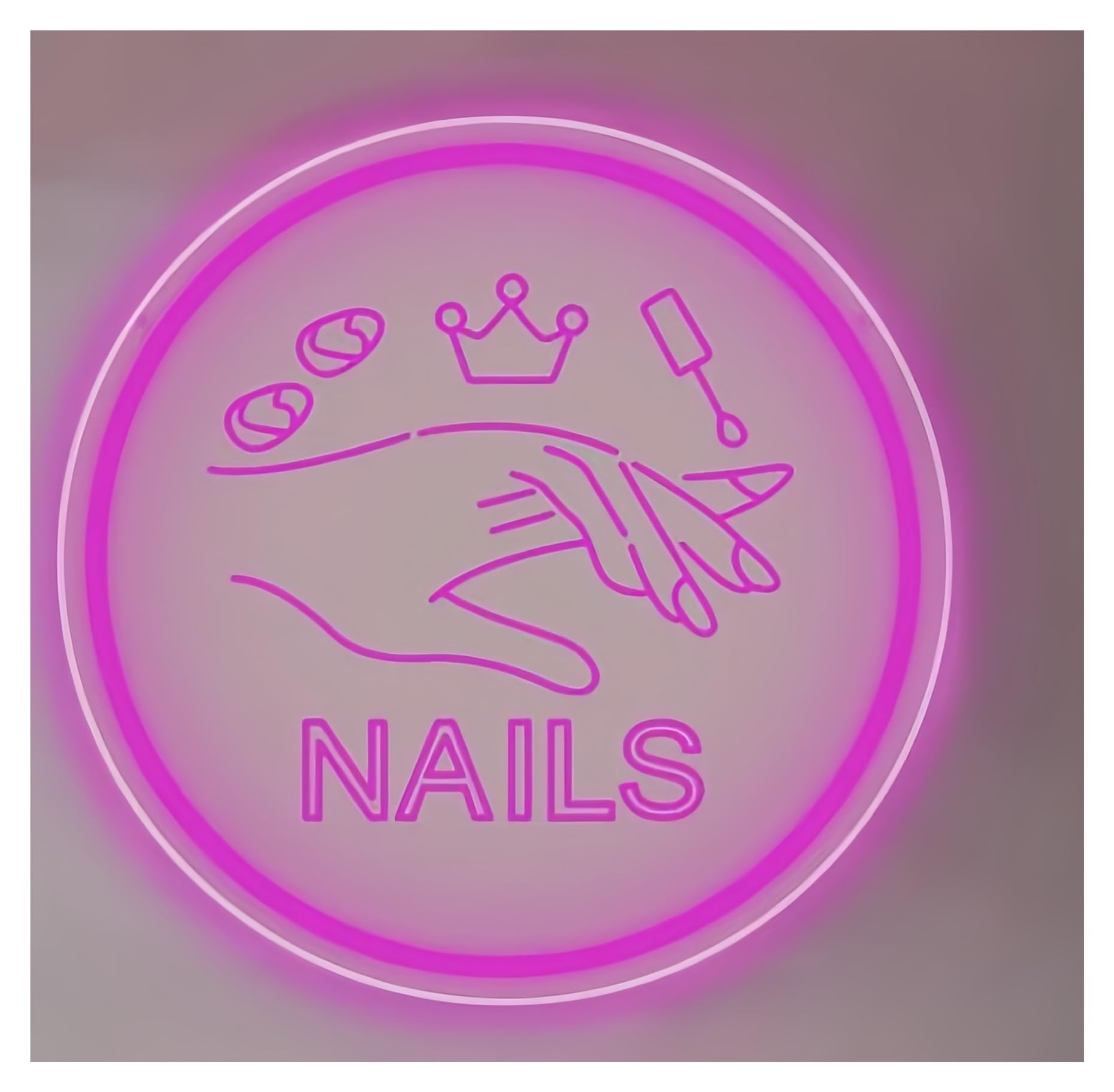 SHOUXI Sign Lamp Nails Neon Sign for Nail Shop Beauty Shop Decoration Business Signs Room Wall Decoration Lights 30x30cm(A)