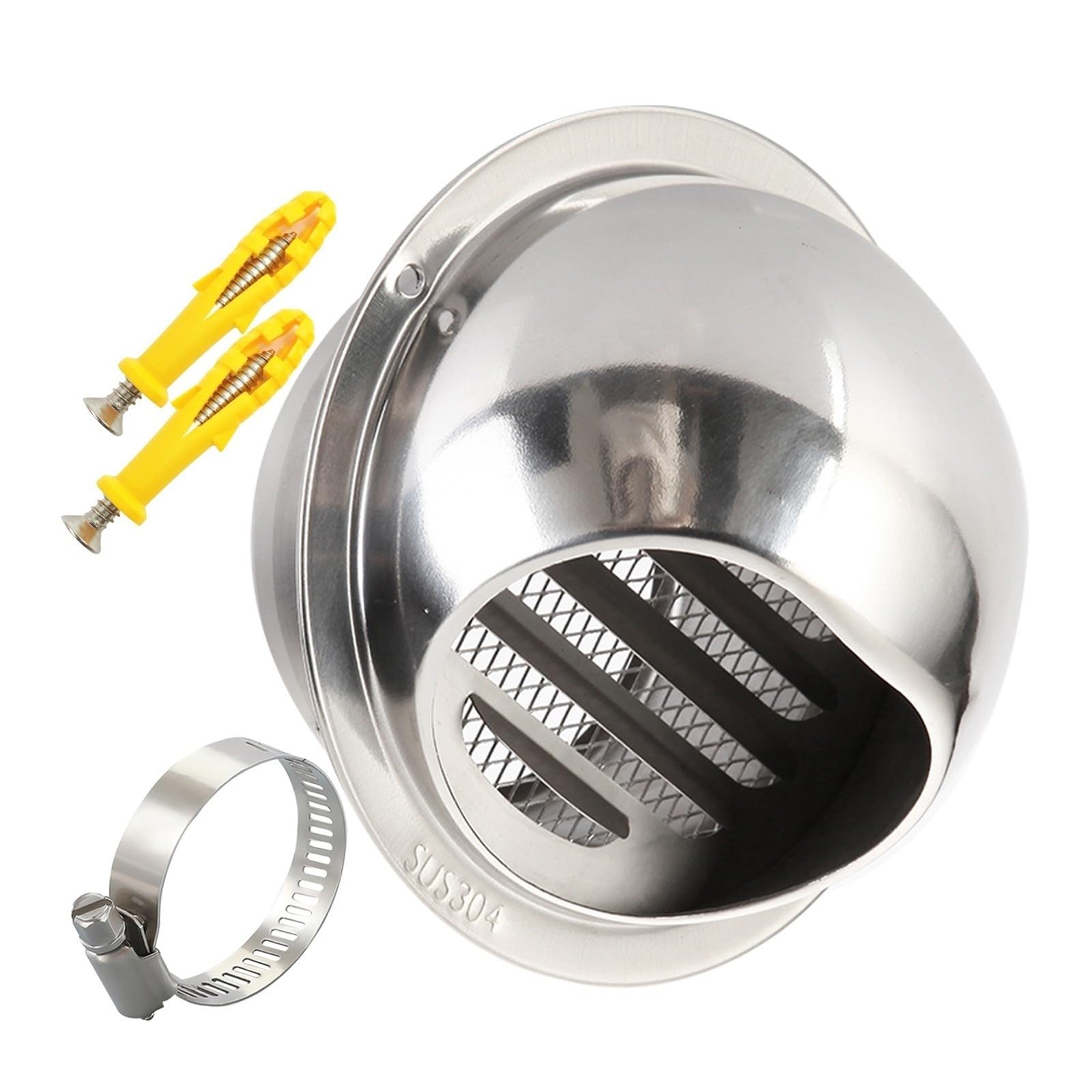 Cappuccio A Griglia Di Ventilazione Rotonda In Acciaio Inox da 60 a 300mm