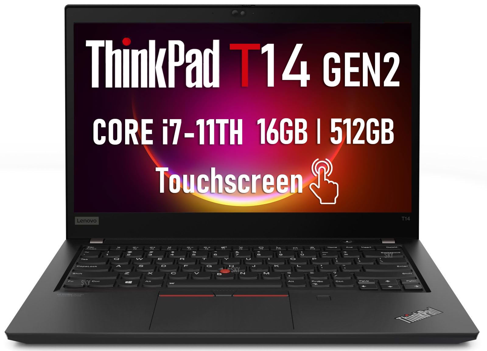 Lenovo ThinkPad T14 Gen 2 Business Touchscreen Laptop i7, 14" Full HD (1920 x 1080) PC, 11th Gen Quad-Core i7-1185G7, 16GB DDR4 RAM, 512GB SSD,