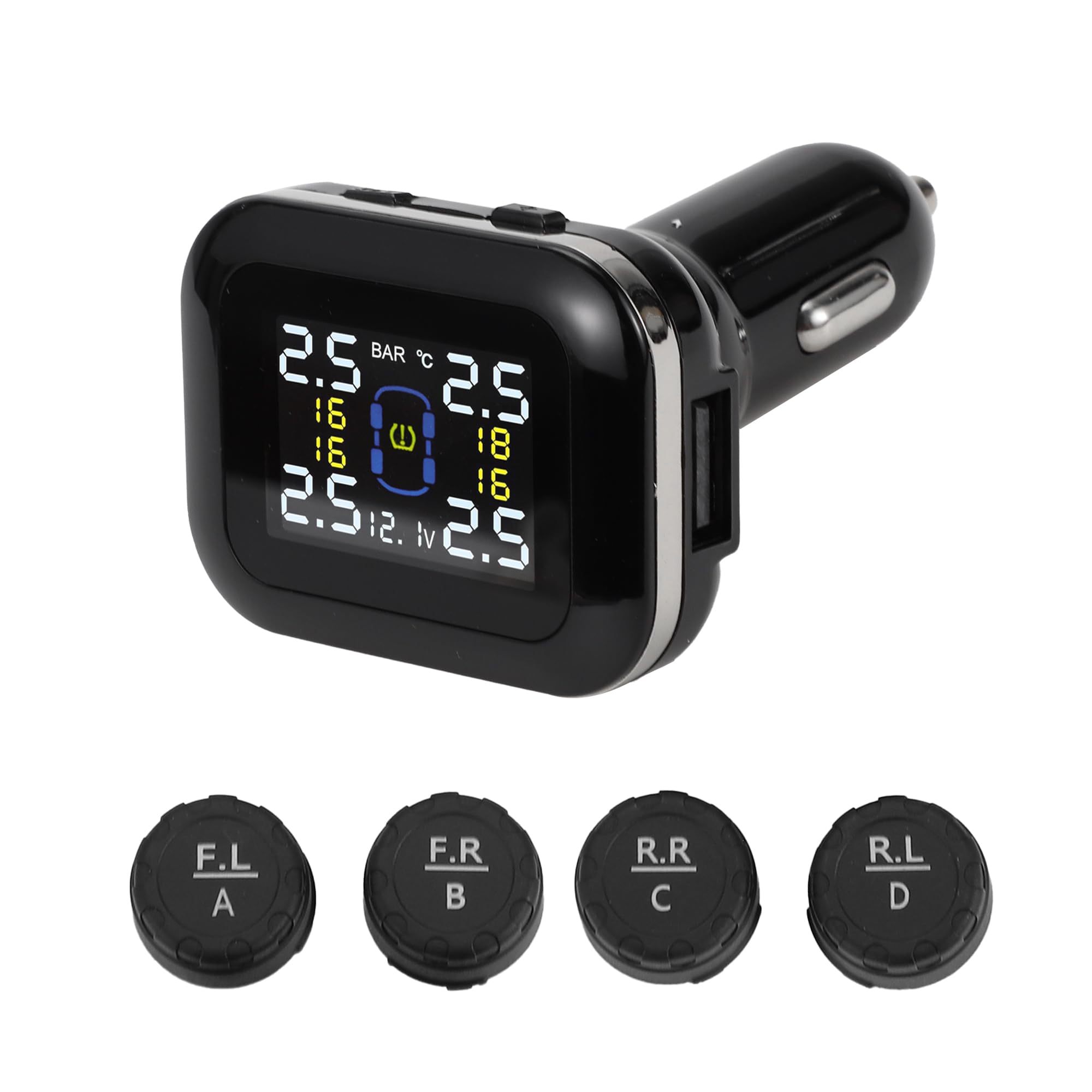 A ABSOPRO Kit Monitoraggio Pressione Pneumatici 1 Pezzo 433MHz Universale