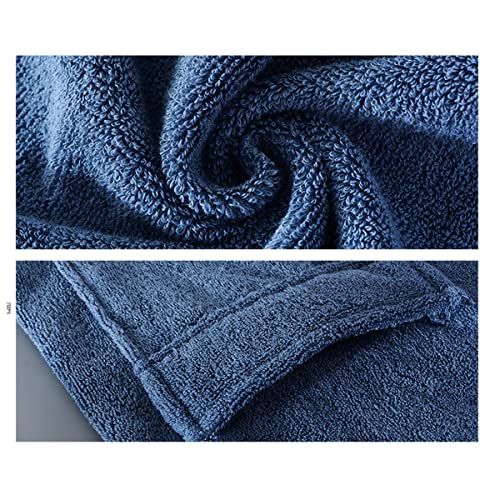 Mens Cotton Bathrobe,Towelling Dressing Gown, Shawl Collar Bath Robe,for Home Leisure Fitness or Hotel Sleepwears.Blue-XL4
