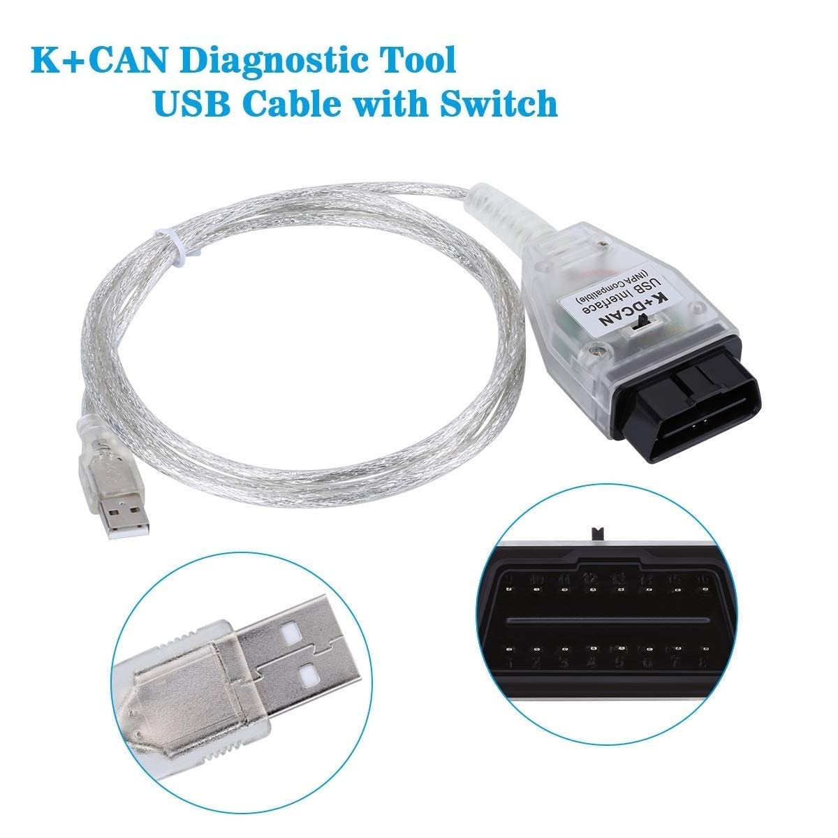 AntiBreak K+ DCAN Ediabas d Can USB Switch FT232RQ OBDII Coding Interface Cable