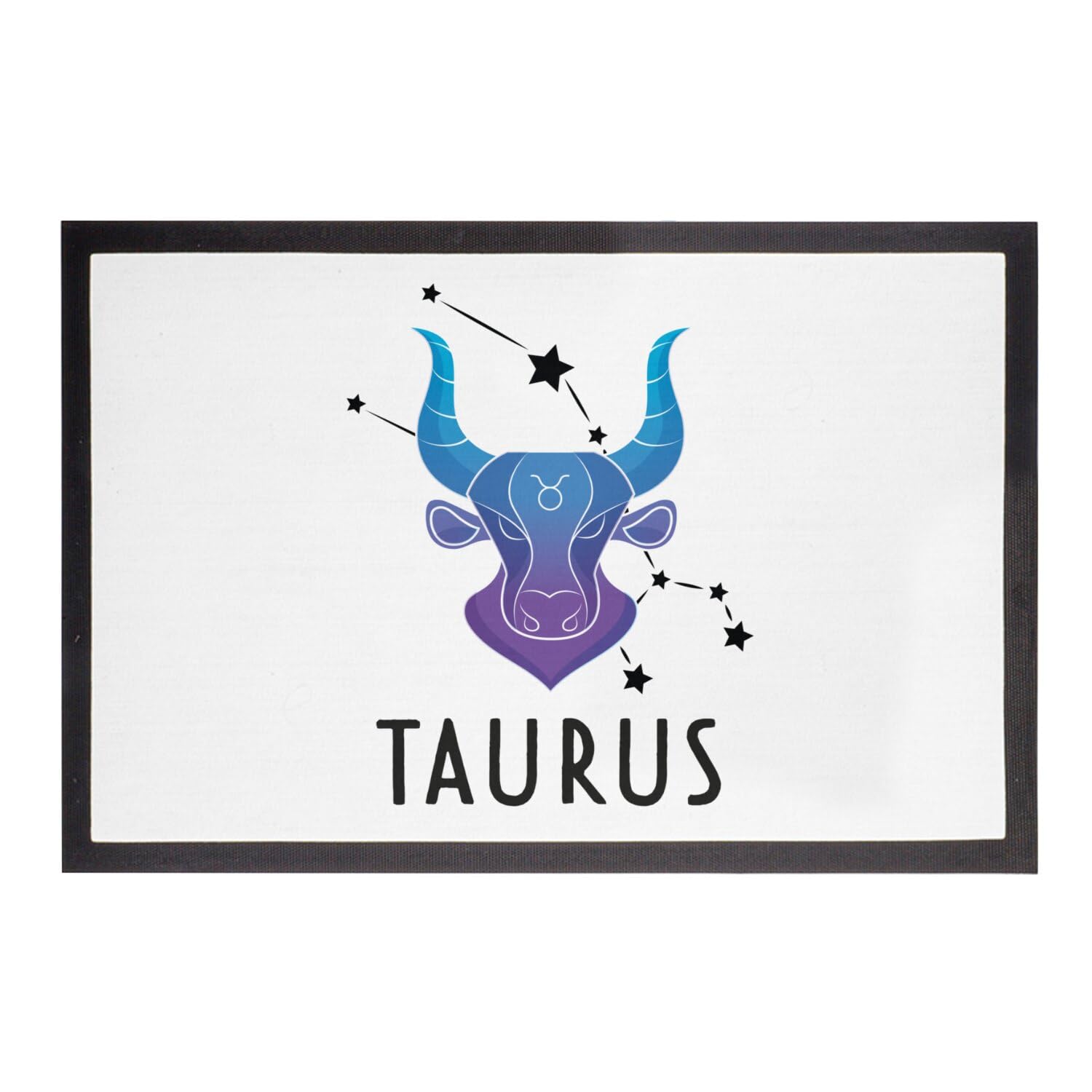 Paillasson Blanc Taurus Anti-Saleté Tapis Entrée Astrologie 75x50cm