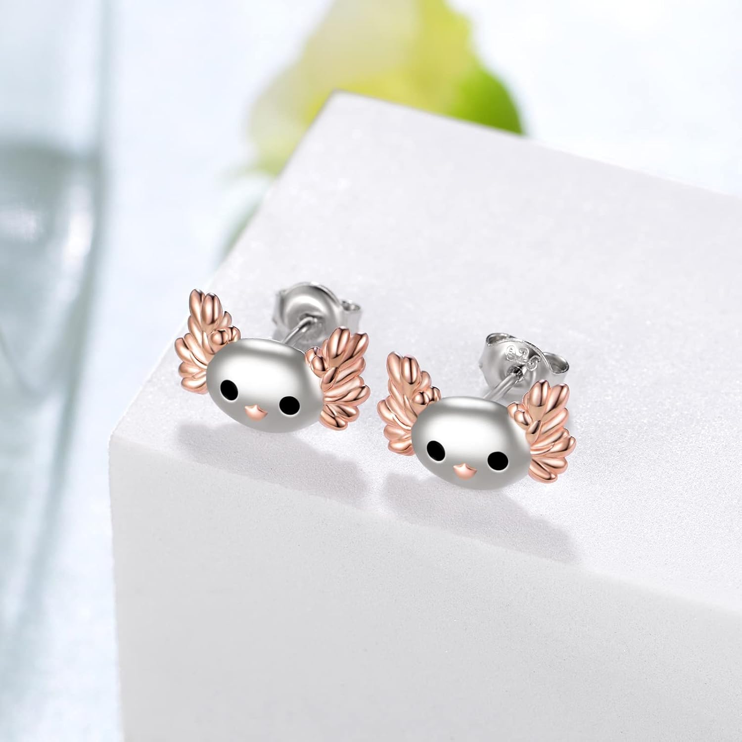 Axolotl Earrings 925 Sterling Silver Axolotl Stud Earrings Cute Animal Jewelry Gifts for Women Axolotls Lovers - Image 2