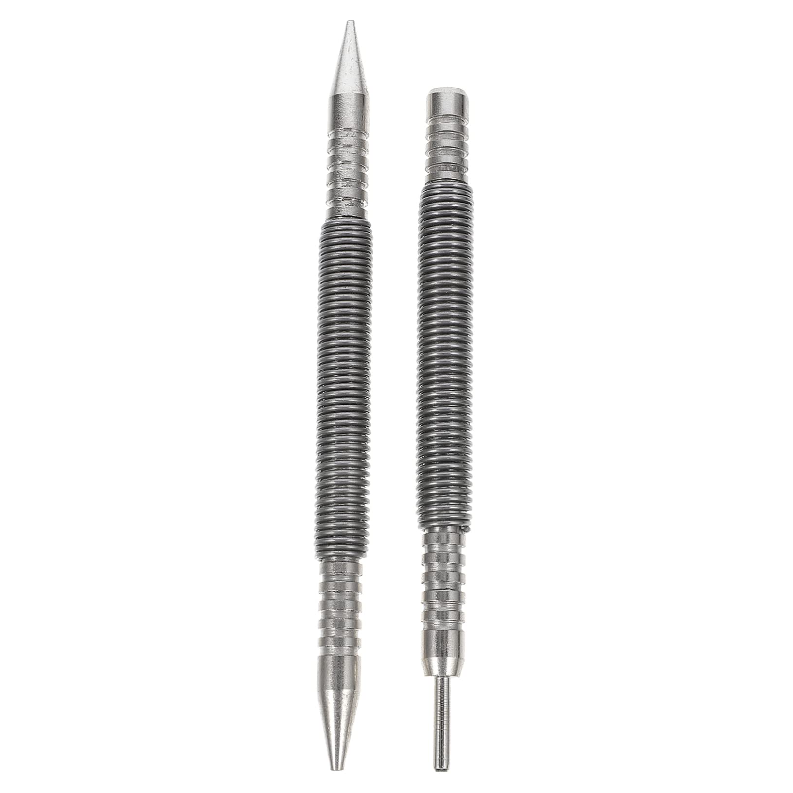 HEALEEP Spring Loaded Nail Punch Nail Set Tool 2pcs Set Strong Impact Easy to Carry for Glass Wood Metal