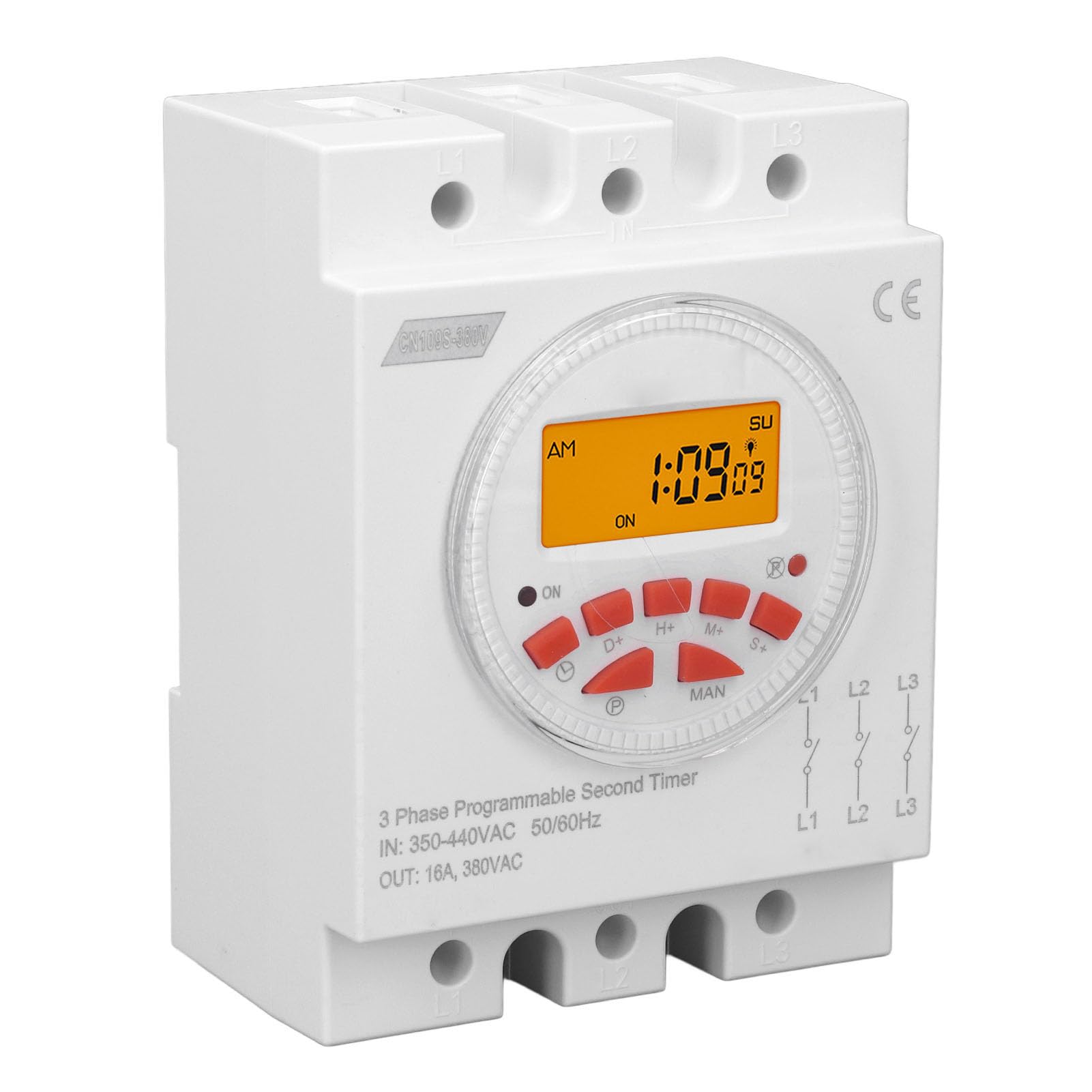 CHICIRIS 3-Phasen Zeitschaltuhr mit Backup Batterie, Timer Relais 3