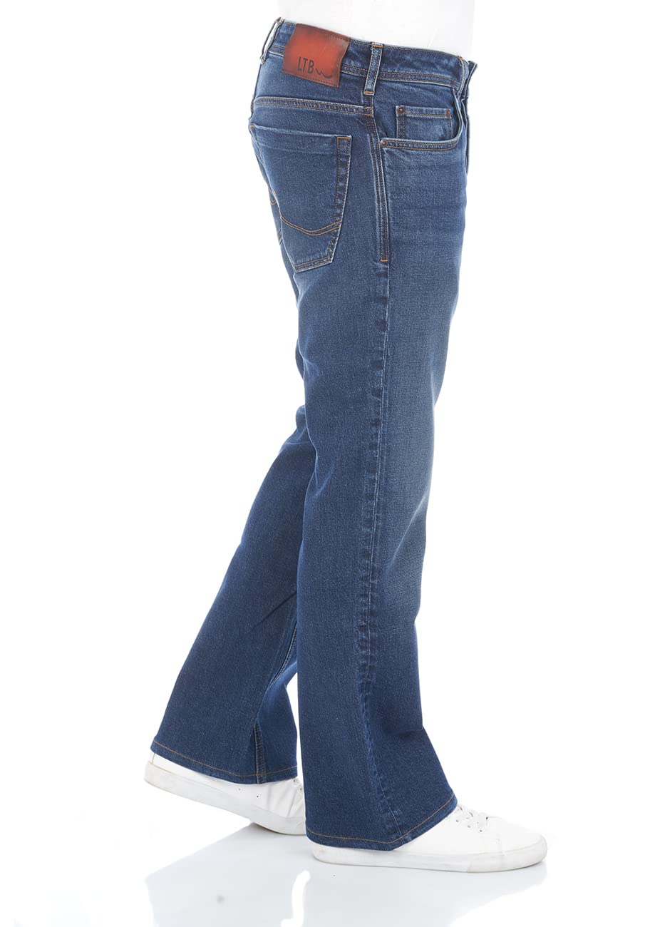 Spodnie męskie Bootcut Timor Denim Stretch głęboki ściągacz niebieski czarny 28W - 40W 30L - 36L