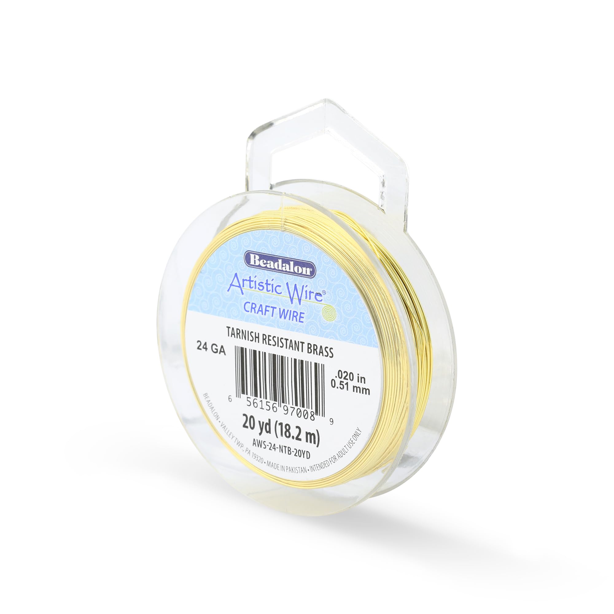 Beadalon 20-Yards Artistic 24-Gauge Non-Tarnish Wire, Brass