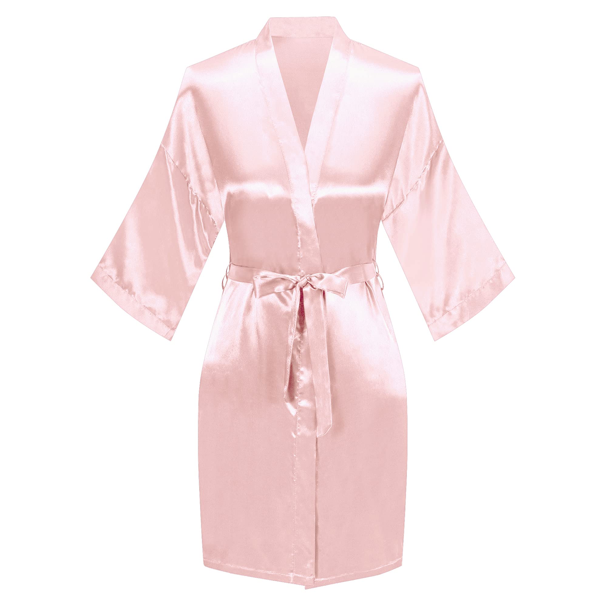 Bata de baño de 6 piezas para novia y dama de honor con diamantes de imitación, vestido tipo kimono