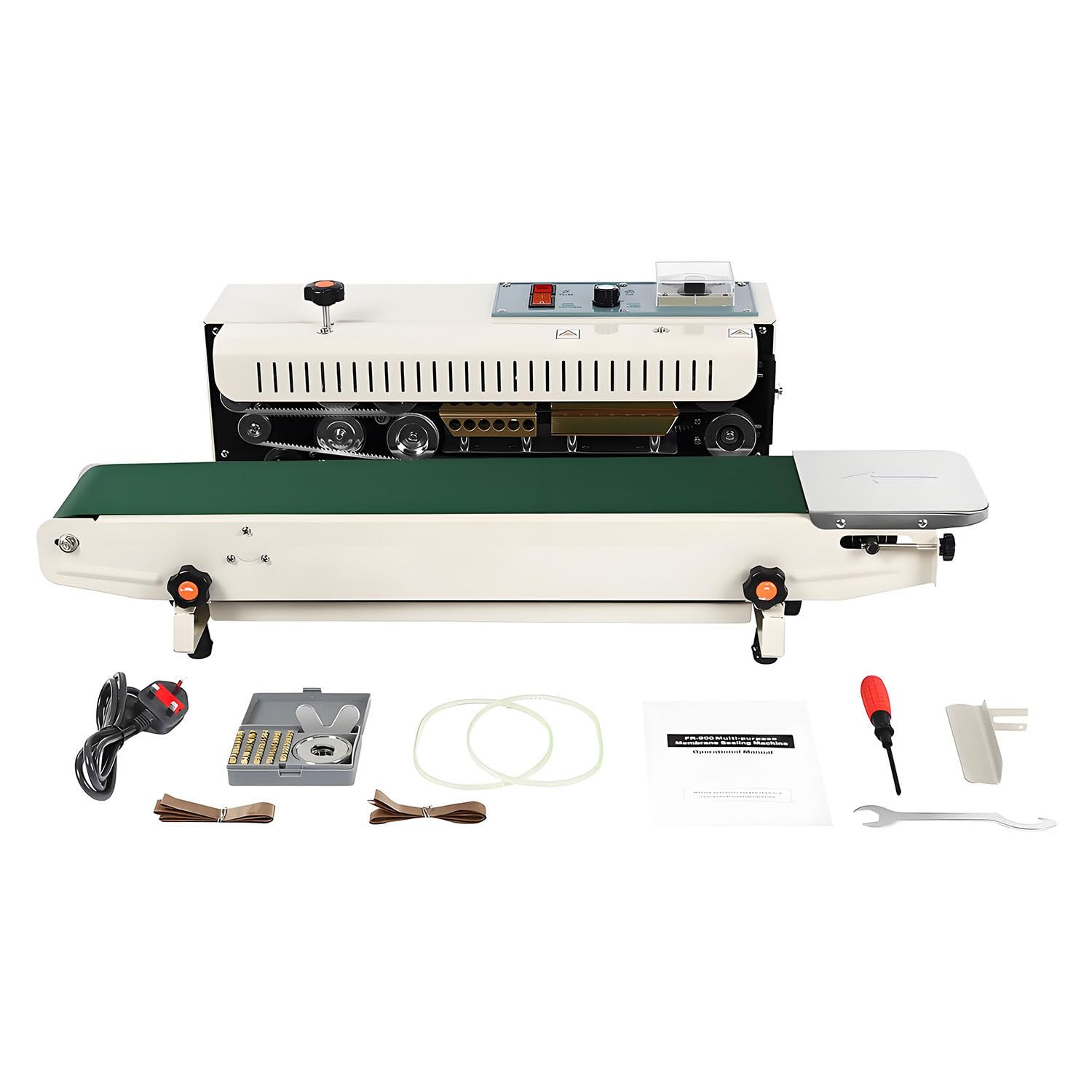 YXYLJOZ Sealing Machine Automatic Horizontal Continuous Plastic Bag Band Sealer Machine 750W Electric Packing Tool for Packaging and Sealing 5-12mm Sealing Width
