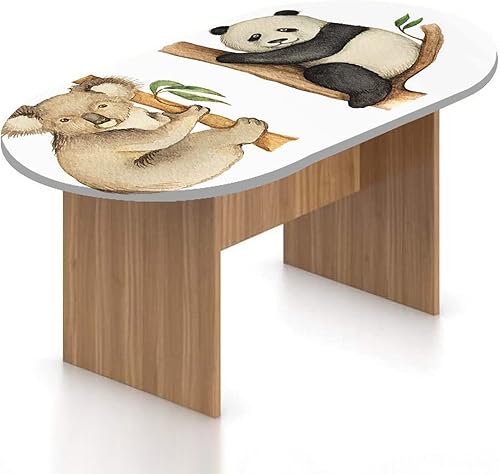 Miniatura 8 de XISUNYA Mantel ovalado ajustable, decoración de animales, con bordes elásticos, para mesa de mesa de poliéster con estampado de leona y león joven,