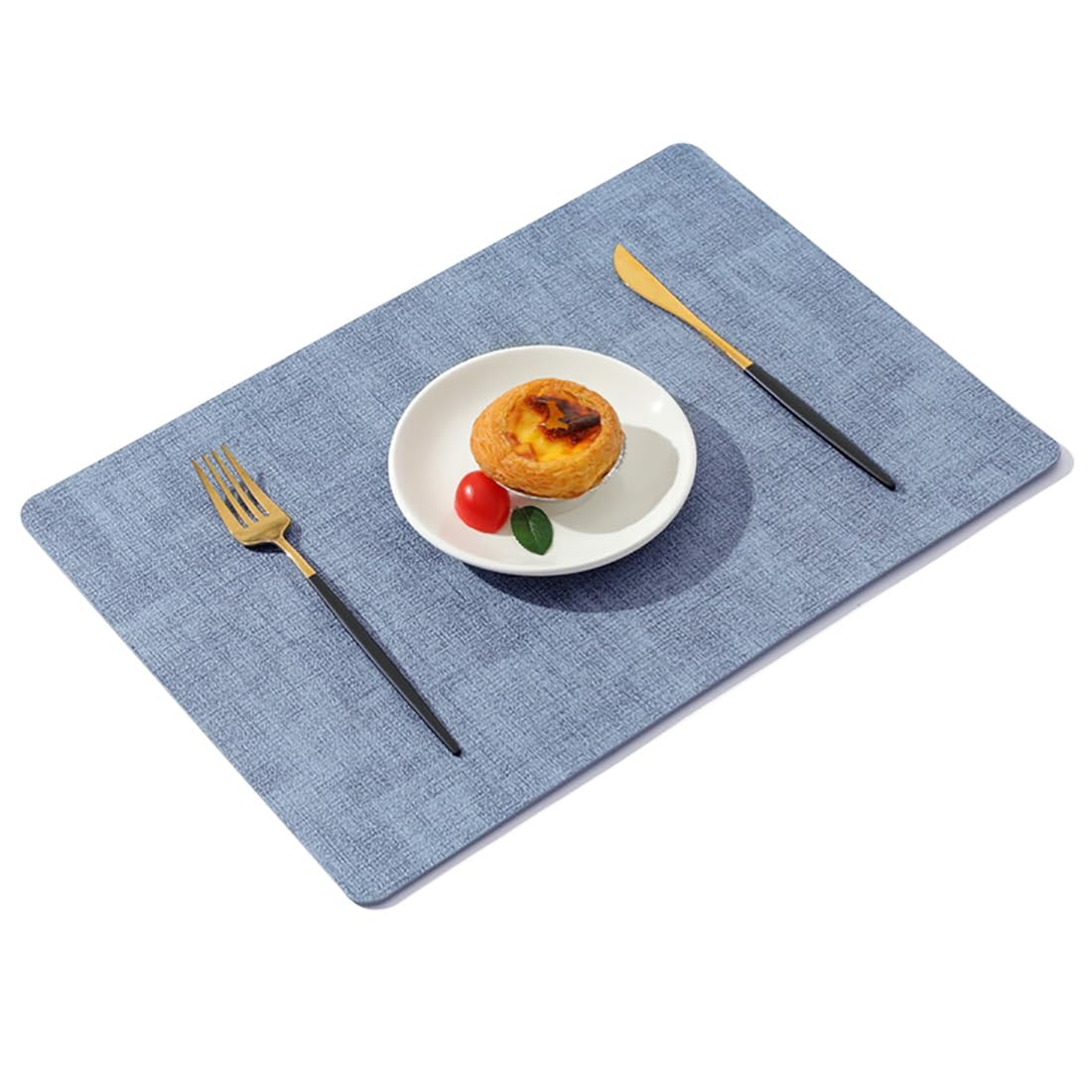 Tovagliette In Pelle Impermeabile Antiolio|Stile Nordico Decor Per La Scrivania Tappetino Da Tè Per Caffè|Tovagliette Rettangolari Per Cucina|43x30Cm(16,9x11,8 Pollici),Blu,8 Pezzi