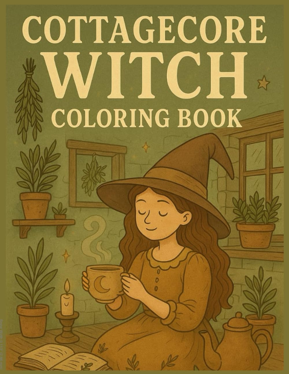 Cottagecore Witch Coloring Book: A Cozy Collection of Cottagecore Witch Scenes, Herbal Magic & Relaxing Coloring Pages for Adults (Cozy Witch Coloring Book Series)