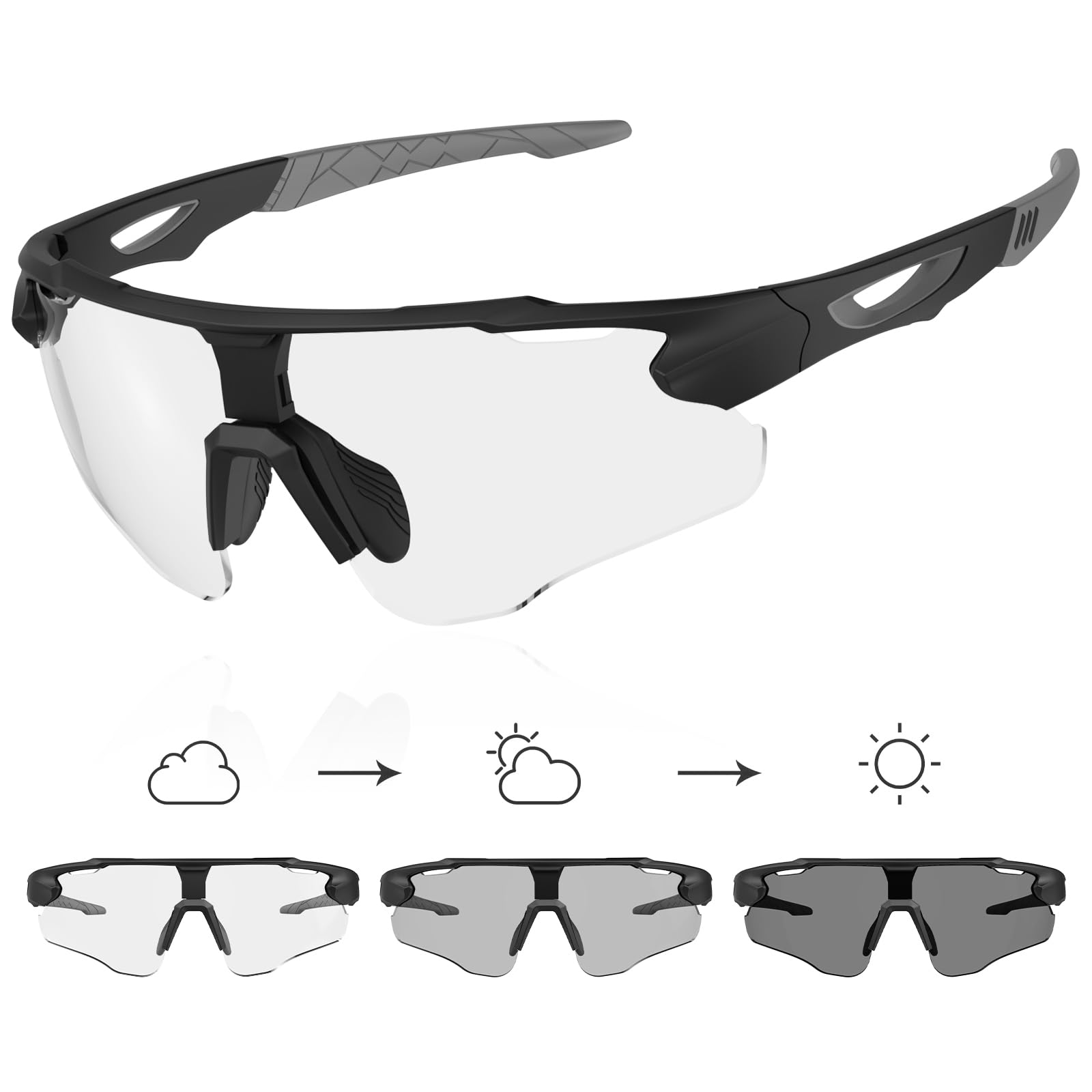X-TIGER Gafas Ciclismo Fotocromáticas Hombre Mujer Con TR90 Gafas Running MTB Deportivas