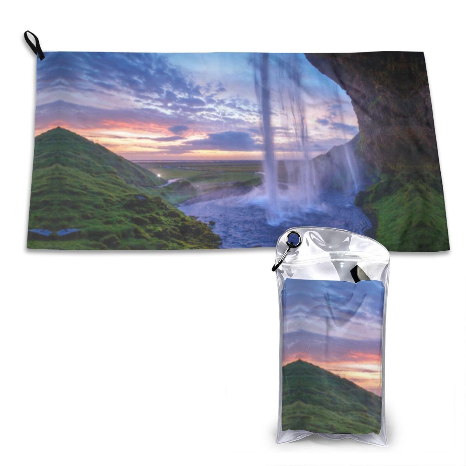 WXWJSHMGC Waterfall Landscape Print Cooling Towel, Gym Towel,Cooling Towels For Neck, Soft Breathable Travel Cool Towel,Sports Towels For Gym,Camping