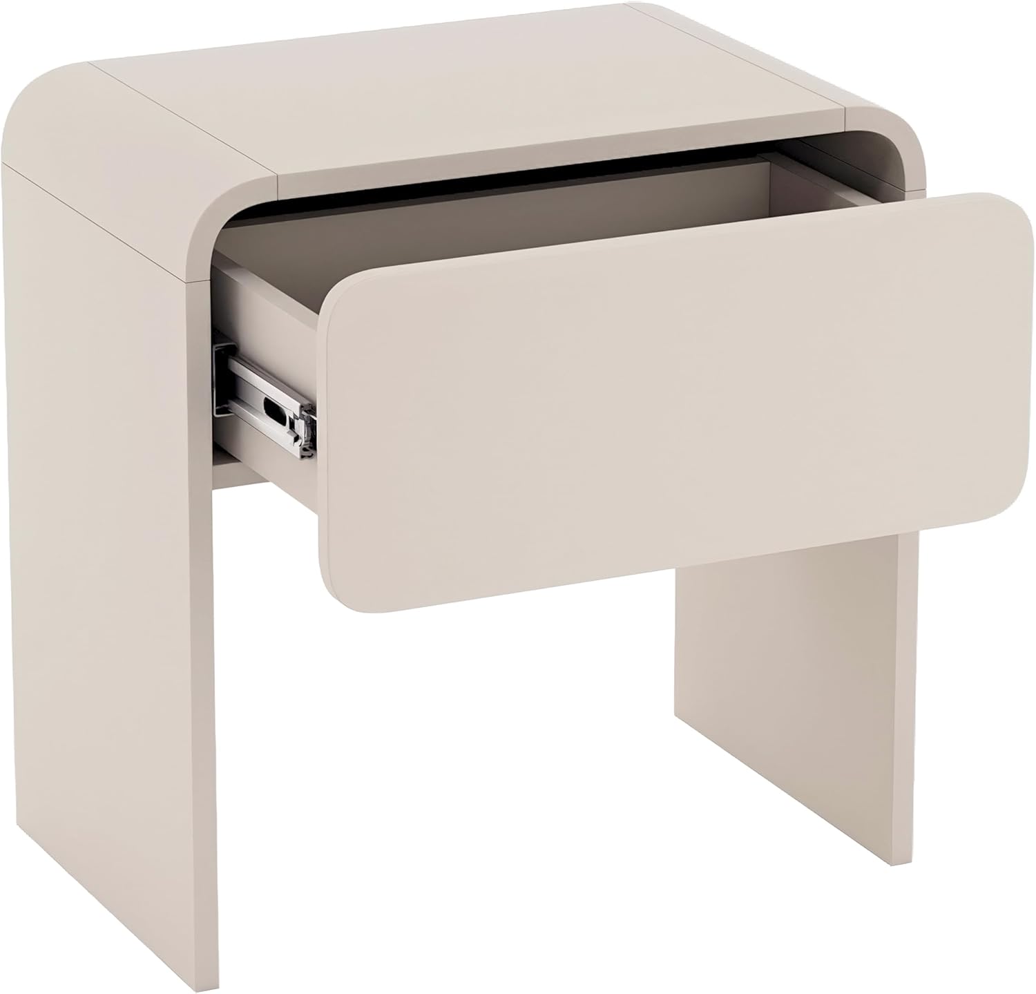 Selsey Beige Cashmere Bedside Table Drawer with Soft & Silent Ball Runners Bedside Bedroom Adult 50 cm Elegant & Durable Design Laminated Panel, PVC Edges, Perfect Modern/Classic