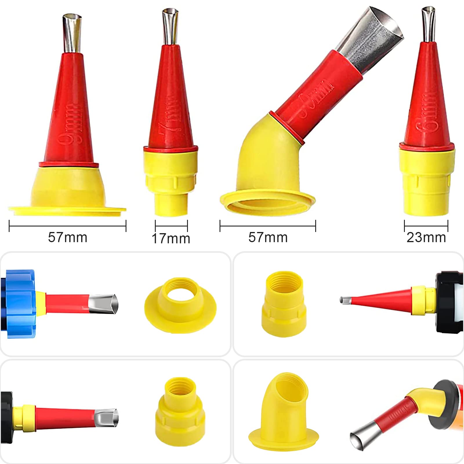 Kit 24 Ugelli In Acciaio Inox Per Sigillante | Universali, Per Silicone, Colla E Calafataggio - Foto 9