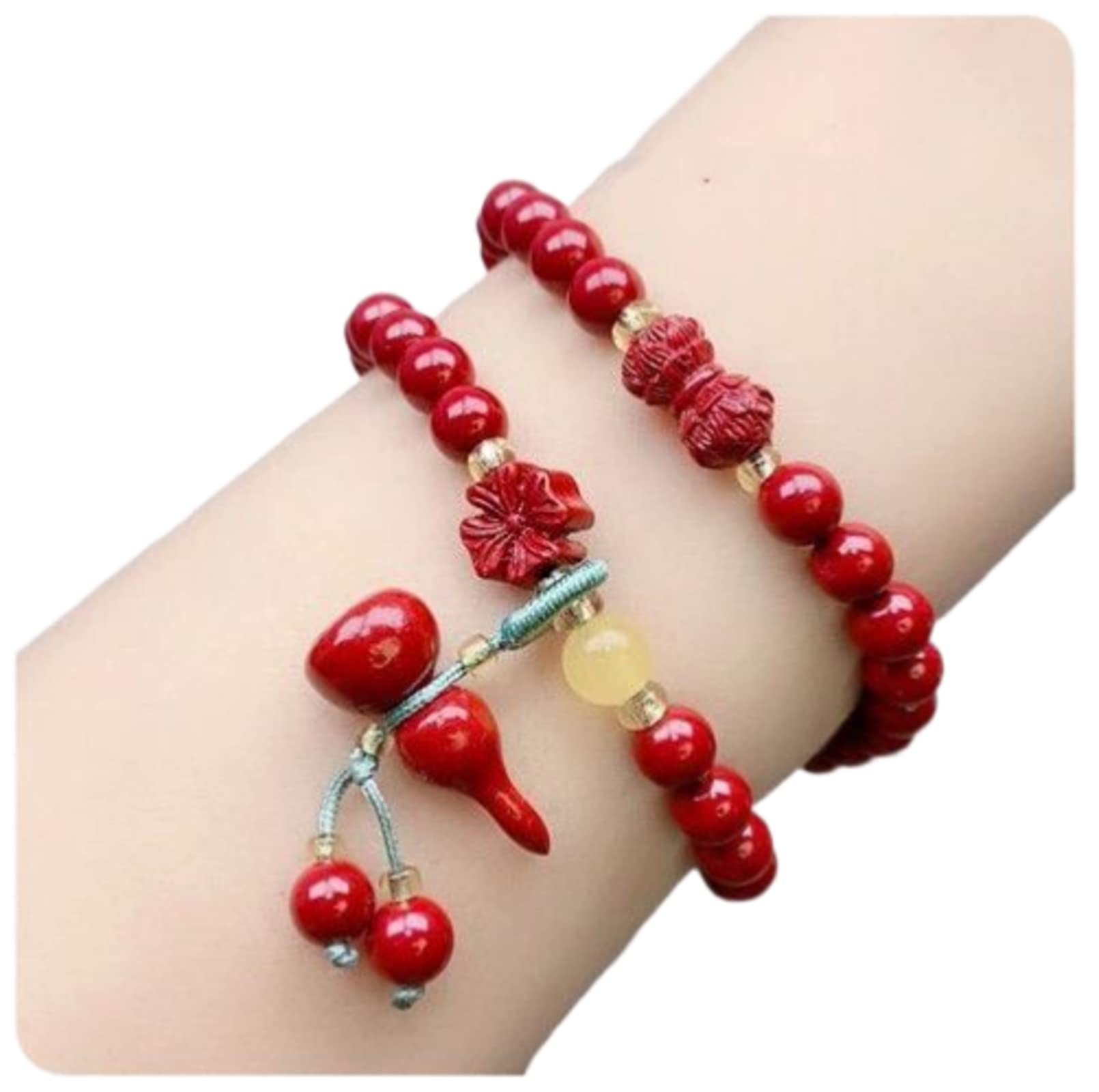 手串珠 Amazon.co.jp: 手工串珠圆珠多圈手串手链 本命年转运配饰礼物