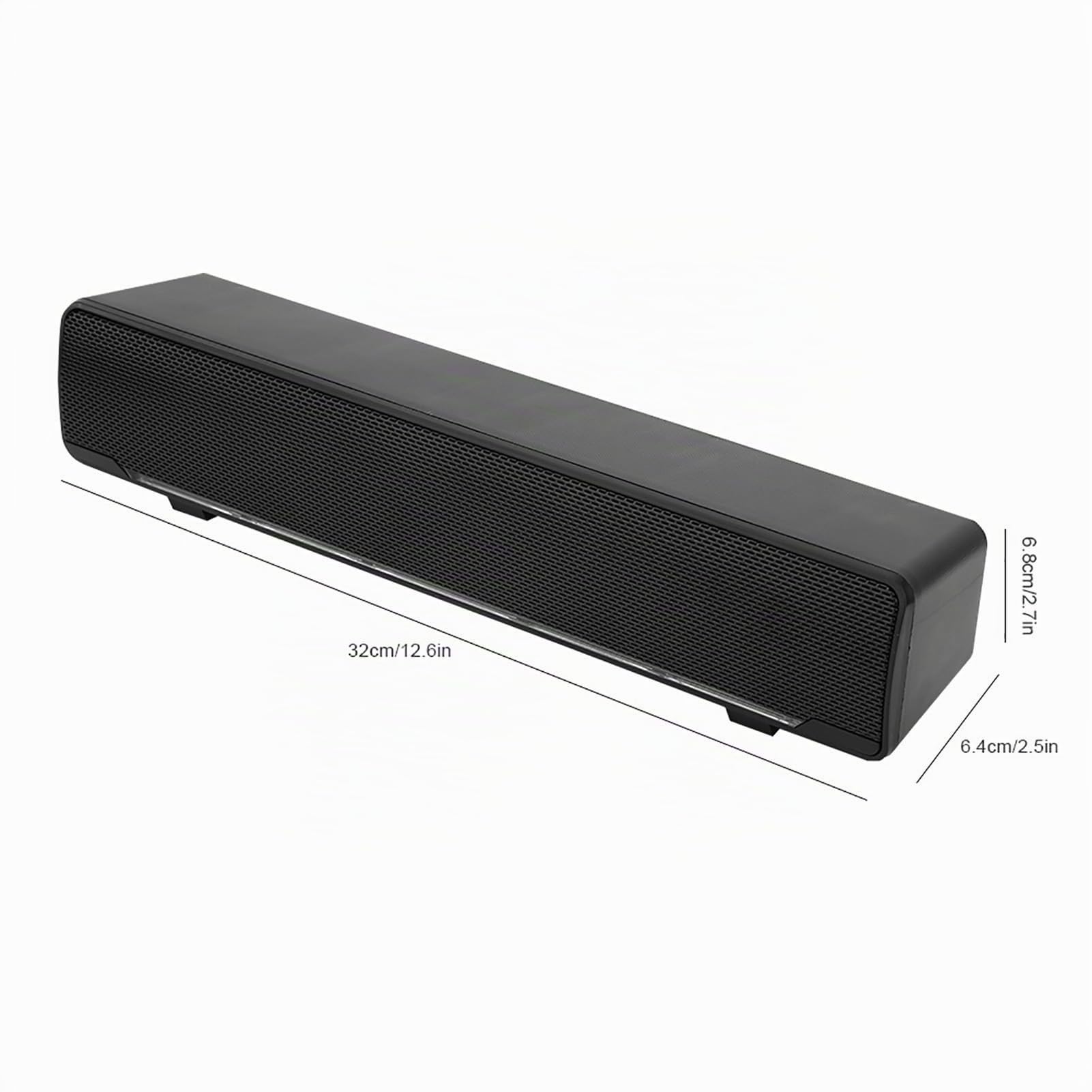Soundbar per Dispositivi TV, Altoparlanti USB per PC, Altoparlanti TV con Cavo, Carillon Stereo Cablati, Cassa Audio, per Desktop, Laptop, Tablet, Ingresso da 3,5 Mm (BLACK)