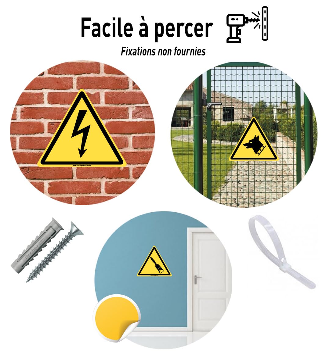 Pannello Segnaletico Aua Signaletique: 'Camice Obbligatorio' 130 Mm In PVC 1,5 Mm. Segnale Chiaro E Resistente Per Ambienti Di Lavoro, Laboratori E Studi. Fabbricazione Francese.