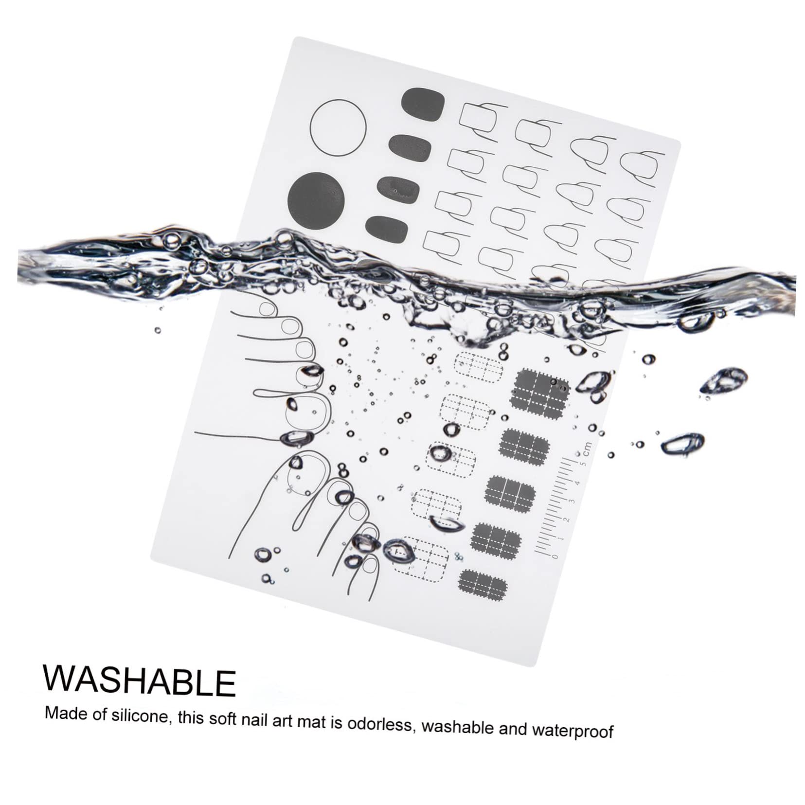 HAPINARY Nail Training Mat Acrylic Nail Training Pad Nail Mat for Fingernails Nail Art Pad Silicone Nail Salon Tool