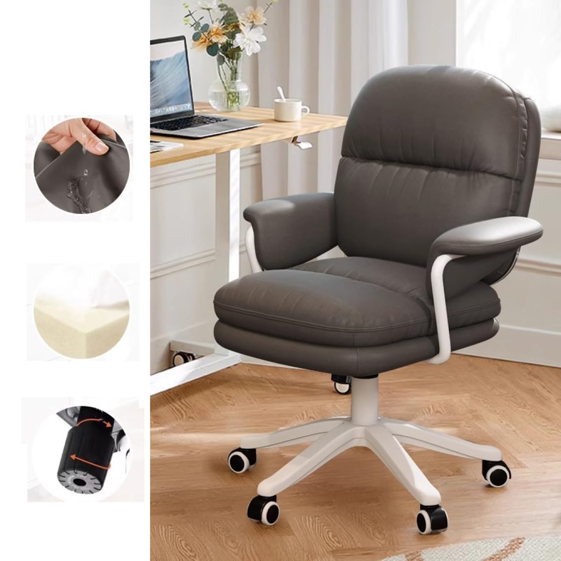 管249☆デスクチェア☆ベルベット☆オフィス回転チェア☆ 昇降チェア☆クロム脚 管249☆デスクチェア☆ベルベット☆オフィス回転チェア☆ 昇降