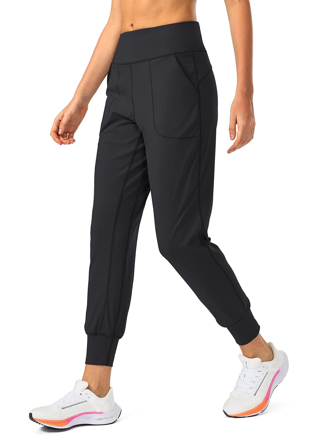 Soothfeel Womens Joggers with Zipper Pockets Petite Regular Tall High Waisted Athletic Workout Yoga Pants Joggers for Women