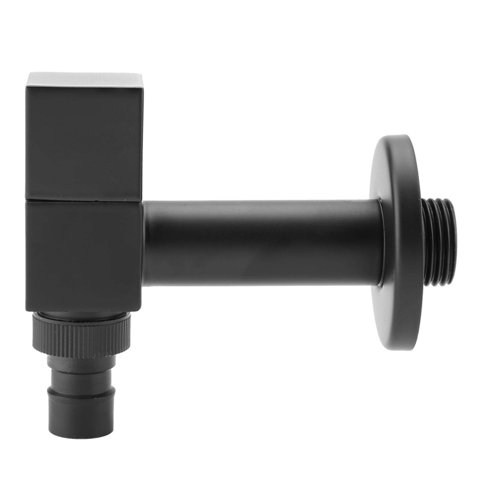 Rubinetto a parete per lavatrice a parete, nero, monocomando, con manico quadrato, per esterni, giardino, balcone, piscina, bagno, cucina (G1/2)