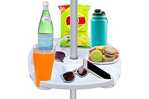 AMMSUN Umbrella with Table Tray and Cup Holders