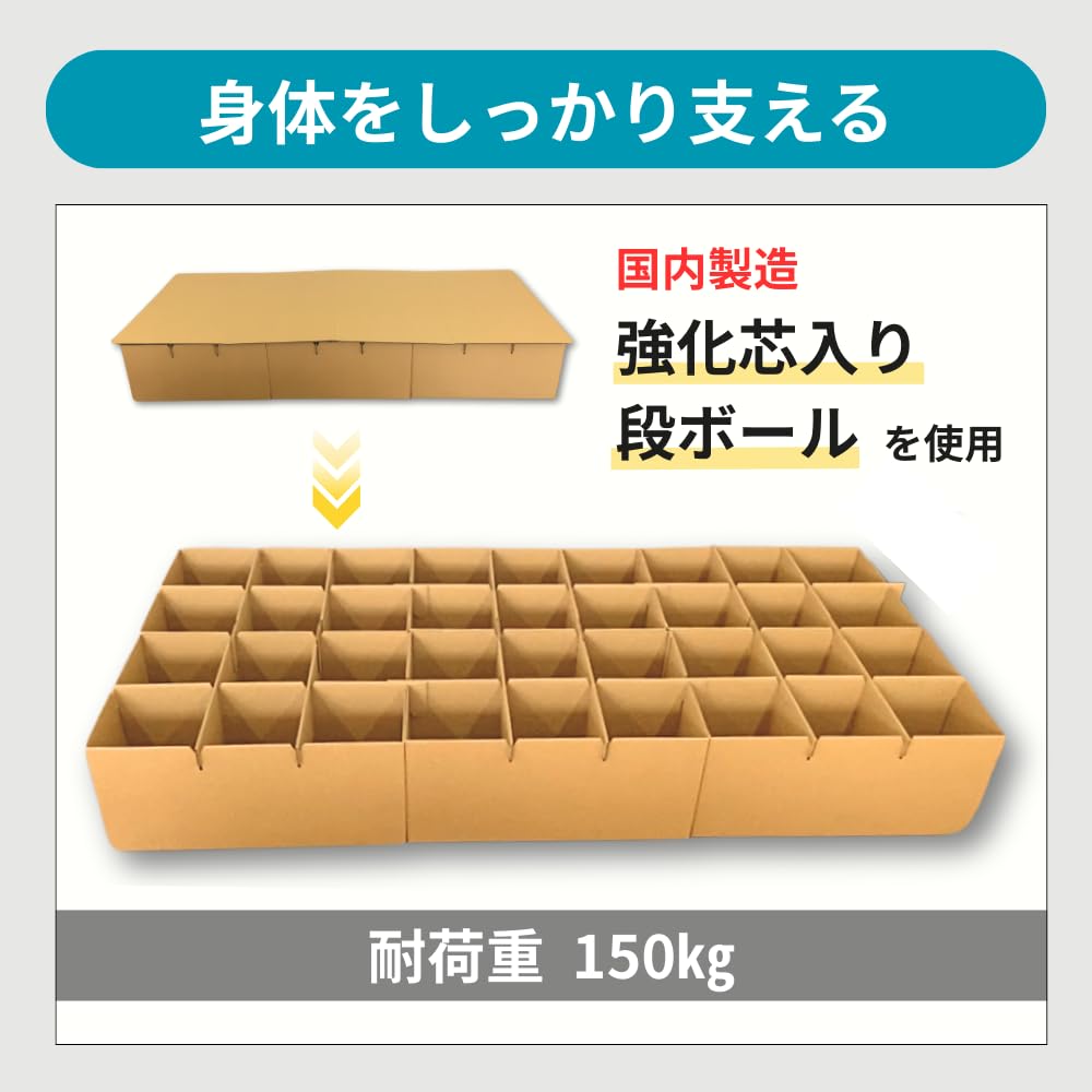 Amazon.co.jp: 災害備蓄用 段ボールベッド 仕切り付き 日本製 強化