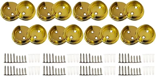 Miniatura 8 de QCAA Juego de Soportes para Barra de Armario de Latón Macizo Extra Resistente Premium, 1-1/2 pulgadas, con Tornillos de Acero Inoxidable, Latón