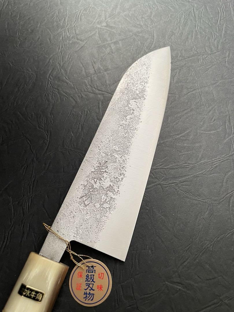 稀少☆兼房本水牛角仕様 高級槌目包丁