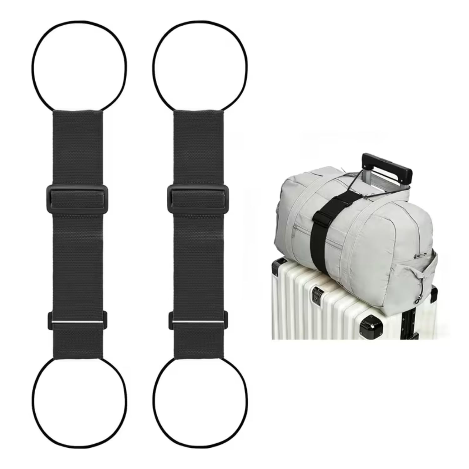 CLICKSWIFT® Elastic Luggage Straps for Suitcases TSA Approved Travel Belt, Adjustable Travel Belts for Cargo Safety, Sturdy Baggage Strap Belts Multicolour 2 pcs-image-43