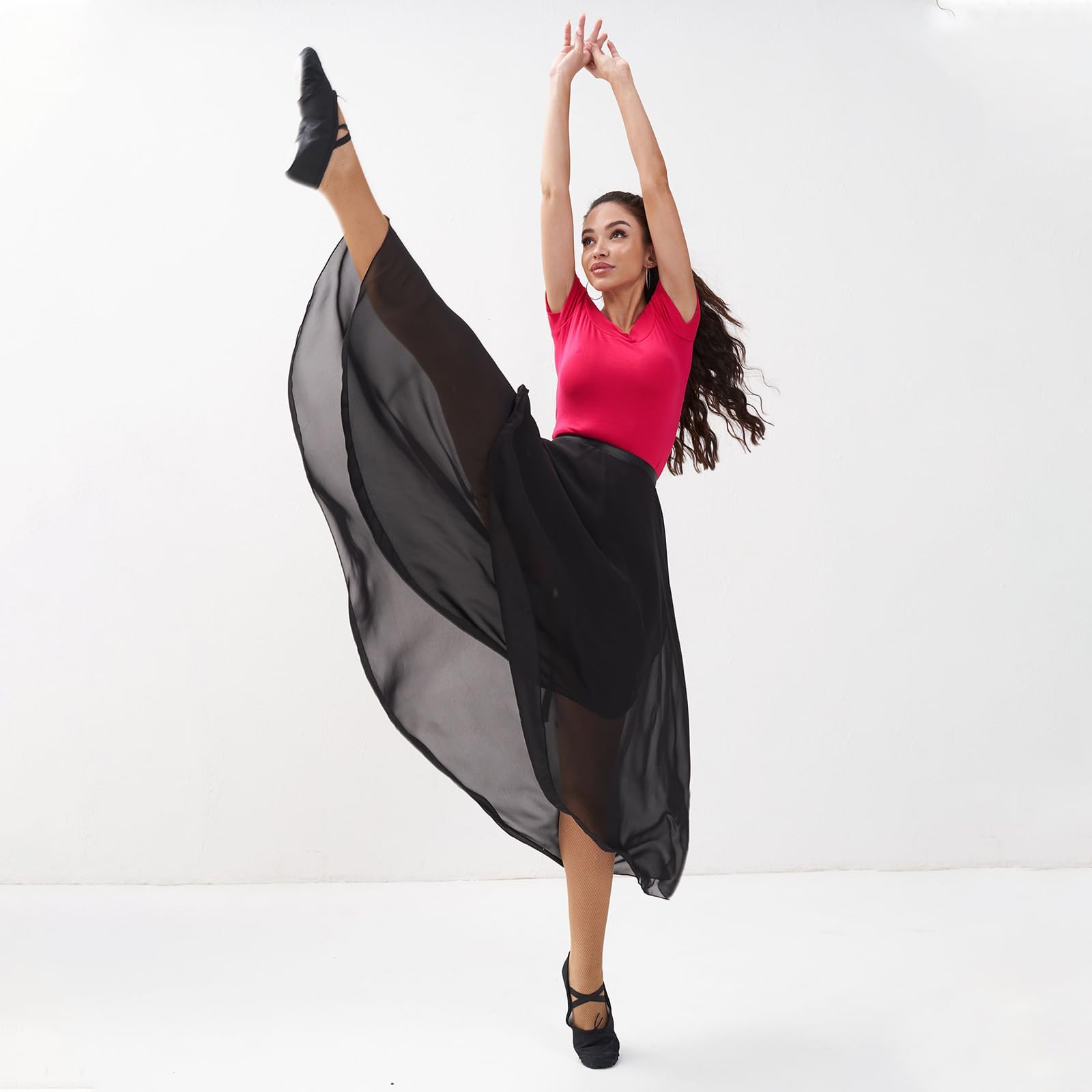 Amexo Falda Cruzada de Ballet Ajustable - Tutú de Gasa para Danza