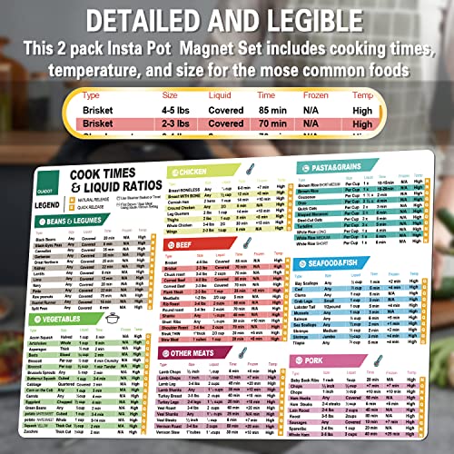 Instant Pot Cheat Sheet Magnet Set Accessories Quick Reference Guide - Healthy Handy Kitchen Recipe Cookbook #TOP6